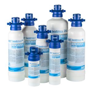 Gamma cartucce filtranti BWT Bestmax professionali per macchine da caffè, taglie S V M e altre
